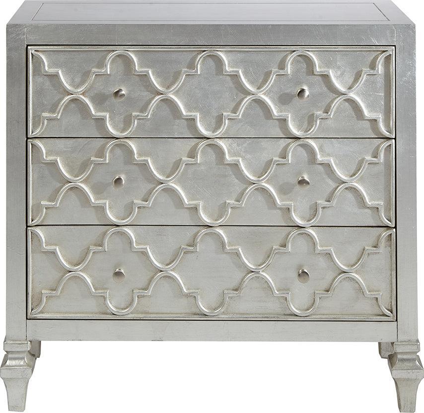 Olliix.com Chest of Drawers - Somerset 3-Drawer Chest Antique Silver
