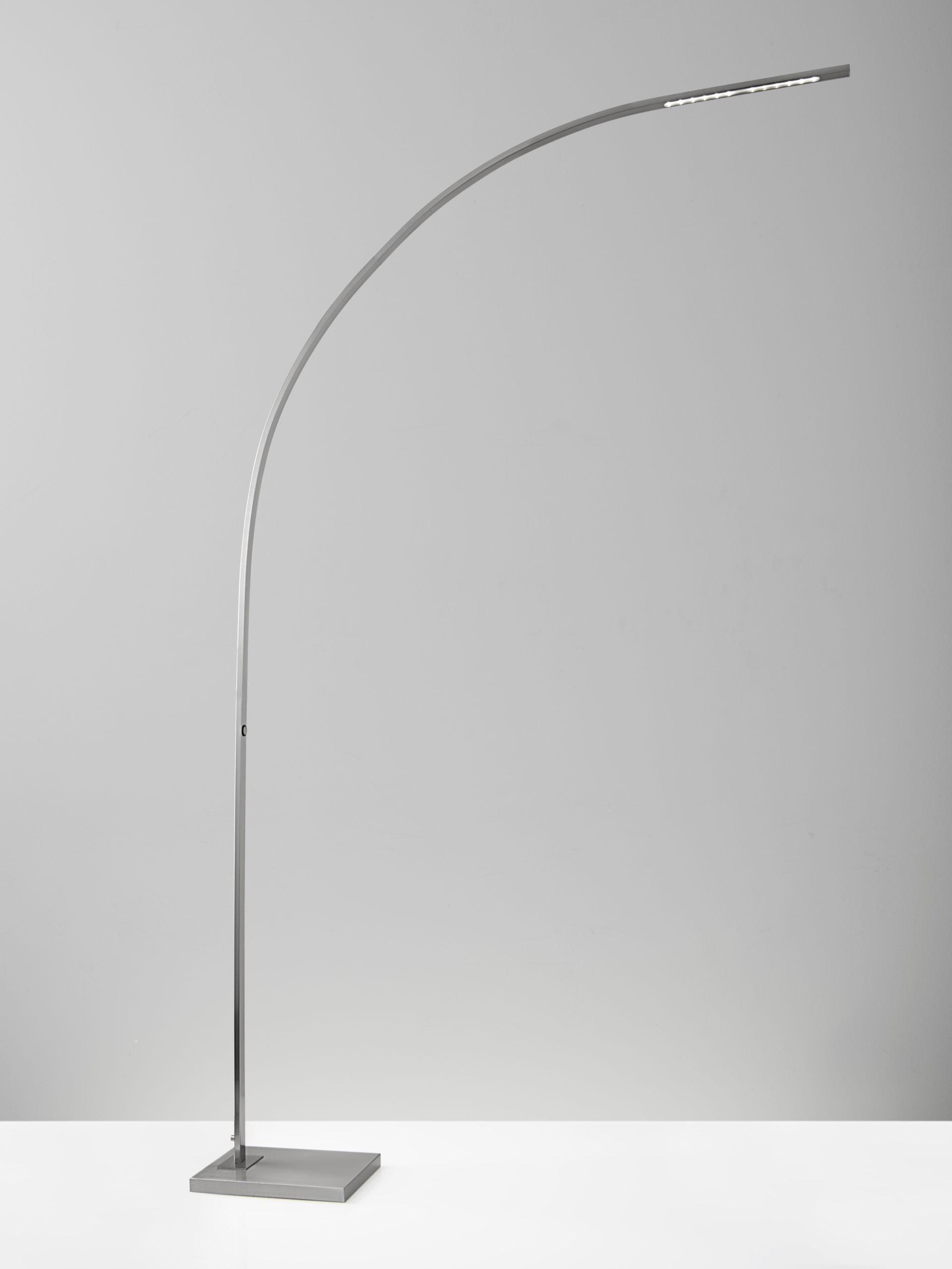 Adesso Floor Lamps - Sonic LED Arc Lamp Brushed Steel