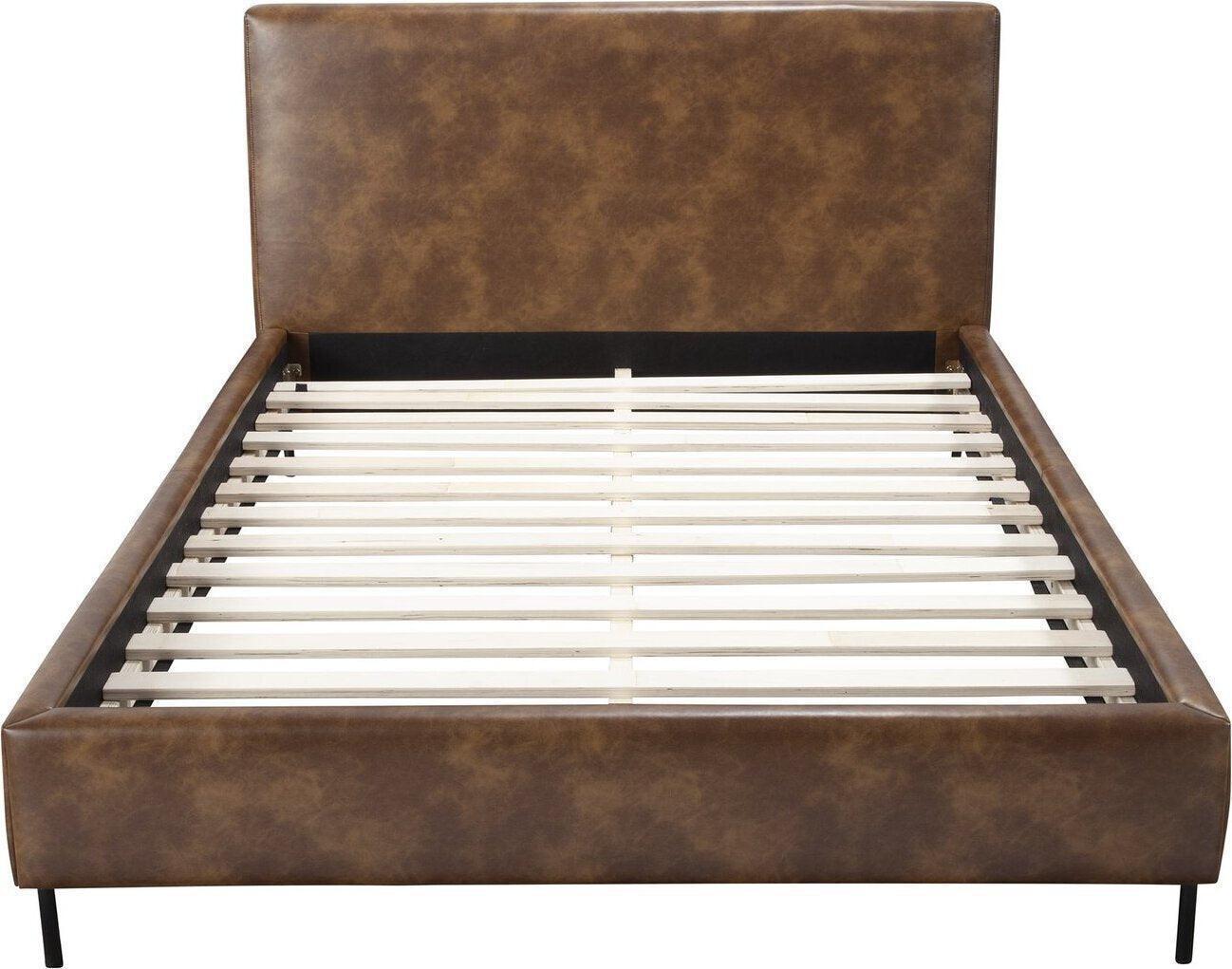 Alpine Furniture Beds - Sophia Faux Leather Queen Platform Bed Brown