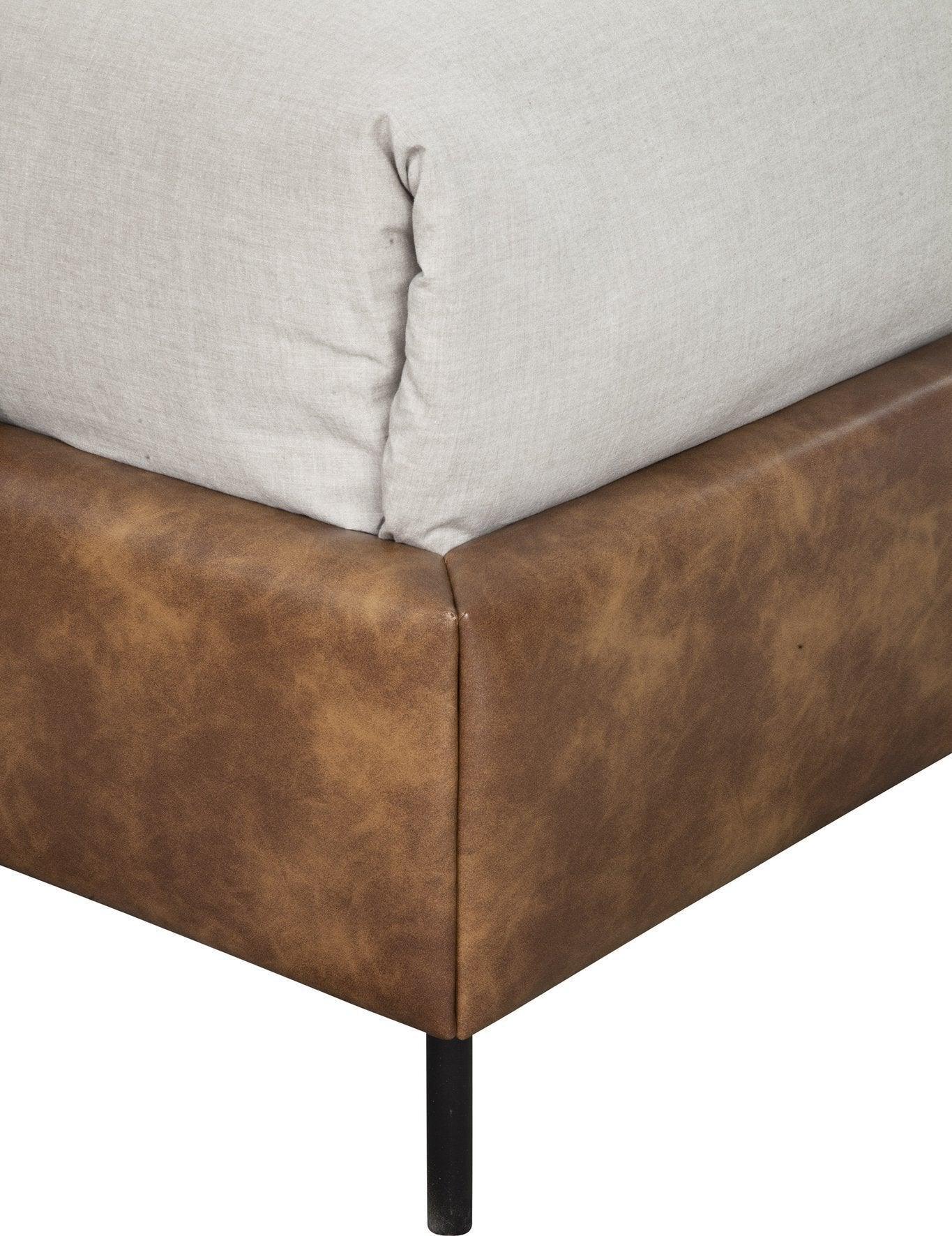 Alpine Furniture Beds - Sophia Faux Leather Queen Platform Bed Brown