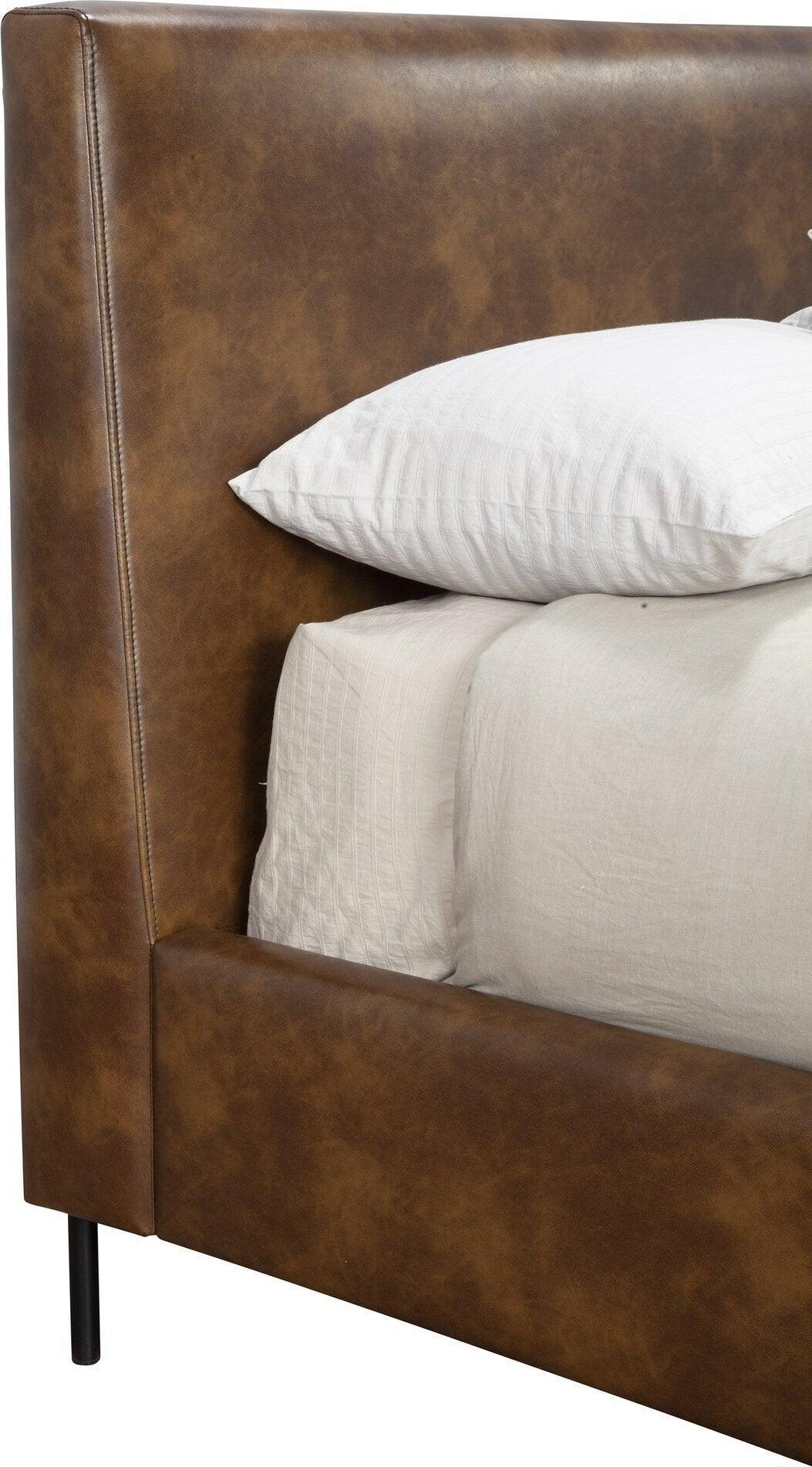 Alpine Furniture Beds - Sophia Faux Leather Standard King Bed Brown