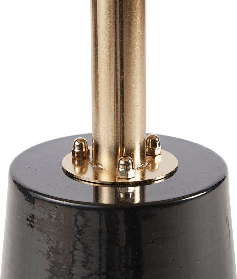 Olliix.com Side & End Tables - Sophia Round Pedestal Accent Side Table with Metal Base Black & Gold