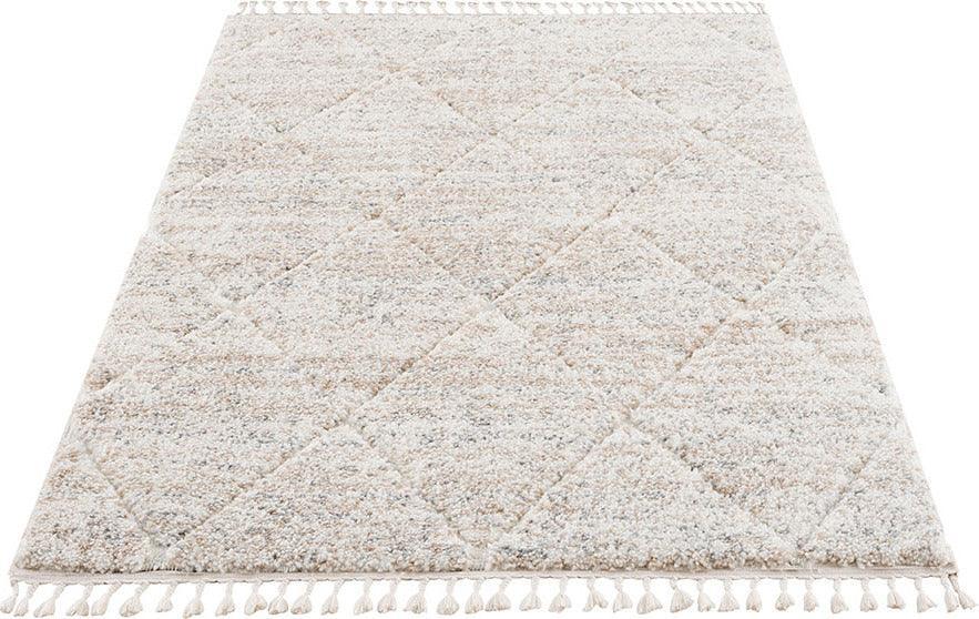 Olliix.com Indoor Rugs - Sophia Transitional Talas Shag Area Rug 8x10' Cream