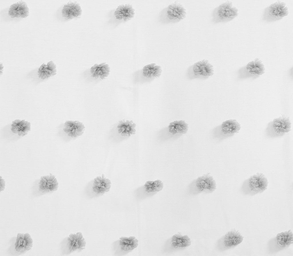 Olliix.com Curtains - Sophie 84" Pom Pom Embellished Window Panel Gray