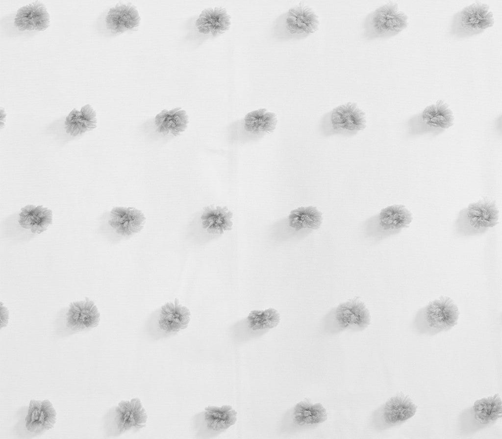 Olliix.com Curtains - Sophie 84" Pom Pom Embellished Window Panel Gray