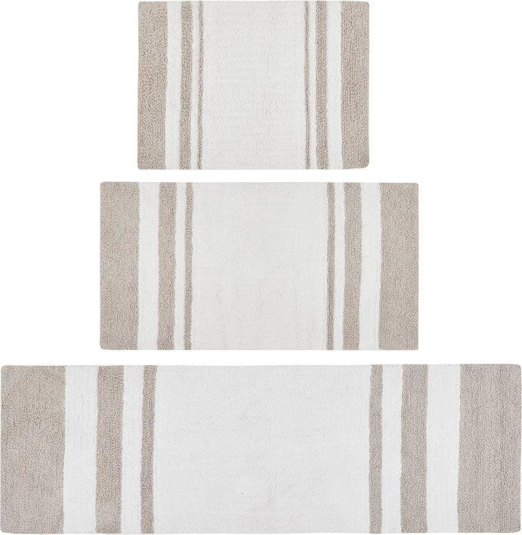 Olliix.com Bath Rugs - Spa 20" Cotton Bath Rug Taupe