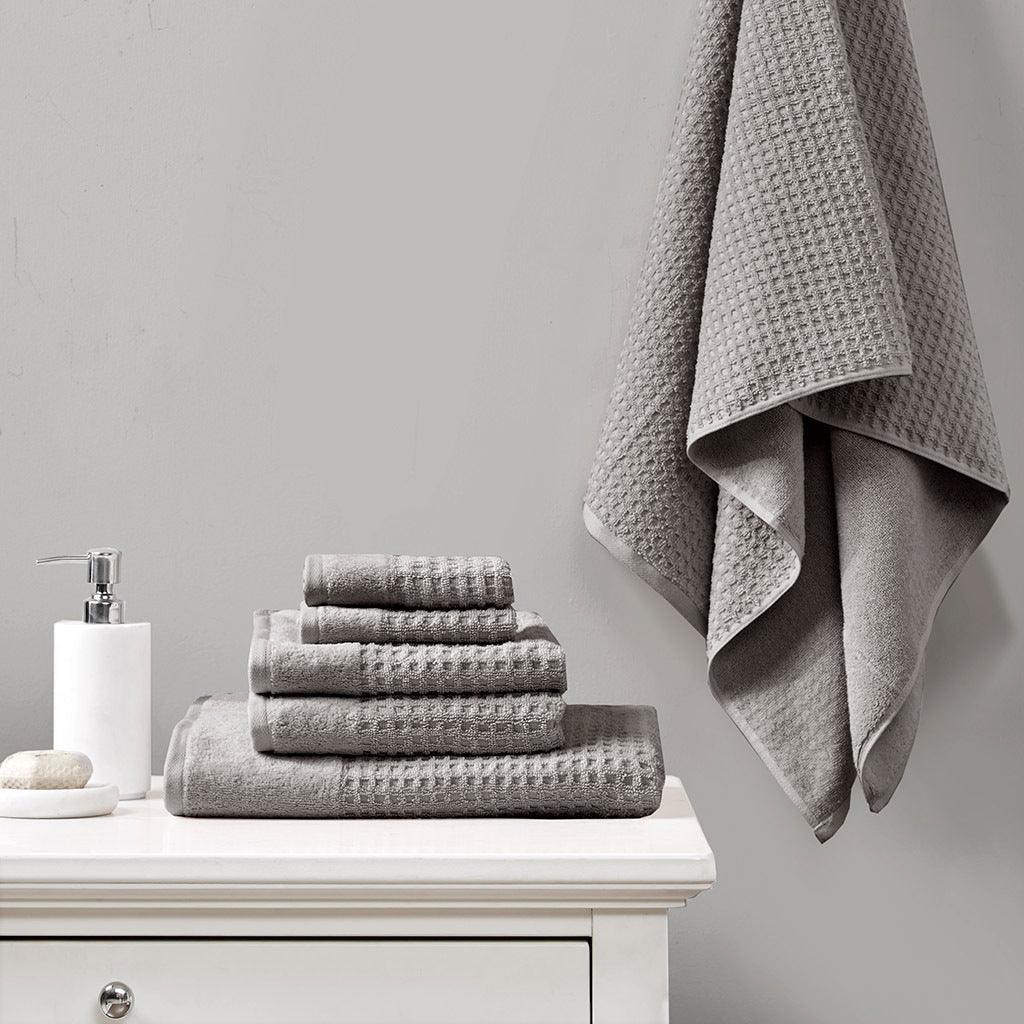 Olliix.com Bath Towels - Spa Waffle Bath Towel Charcoal