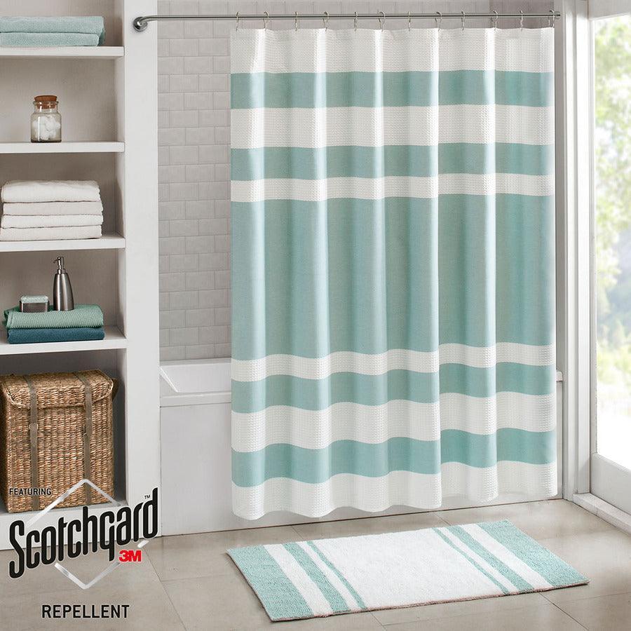 Olliix.com Shower Curtains - Spa Waffle Shower Curtain with 3M Treatment Aqua-MP70-1485