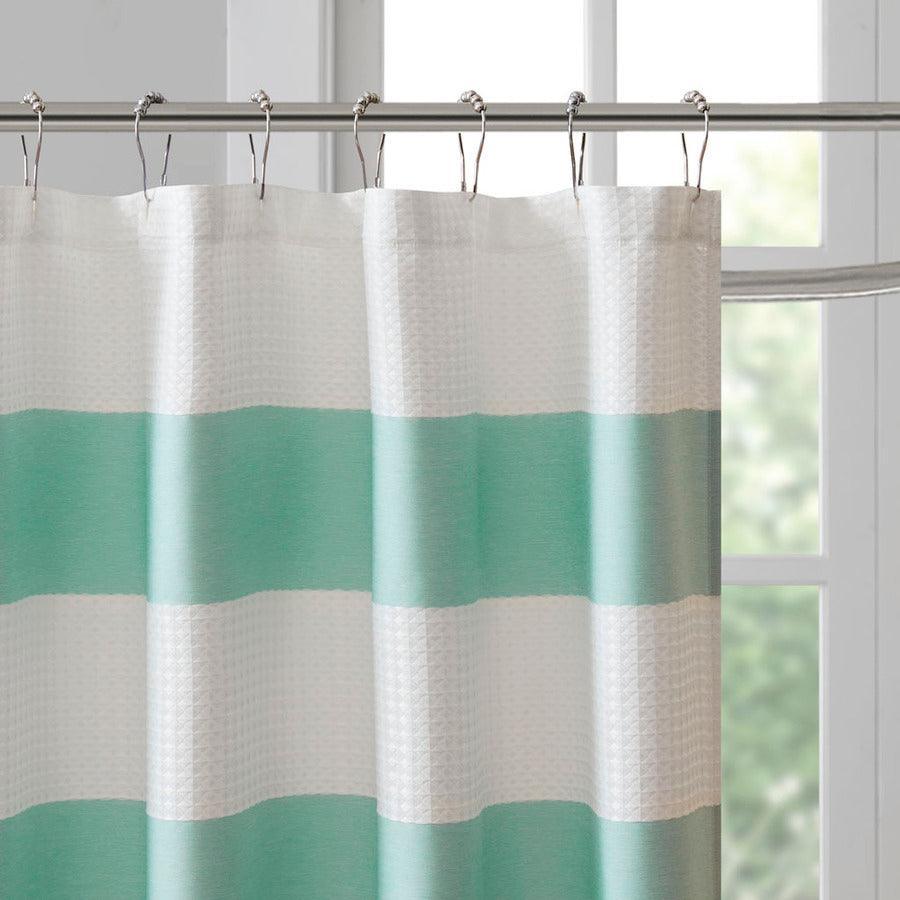 Olliix.com Shower Curtains - Spa Waffle Shower Curtain with 3M Treatment Aqua-MP70-1485
