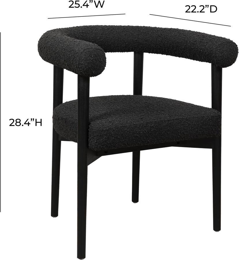 Tov Furniture Dining Chairs - Spara Black Boucle Dining Chair