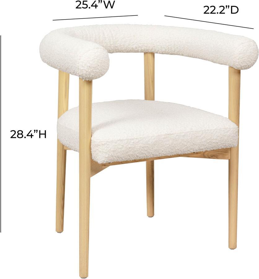 Tov Furniture Dining Chairs - Spara Cream Boucle Dining Chair