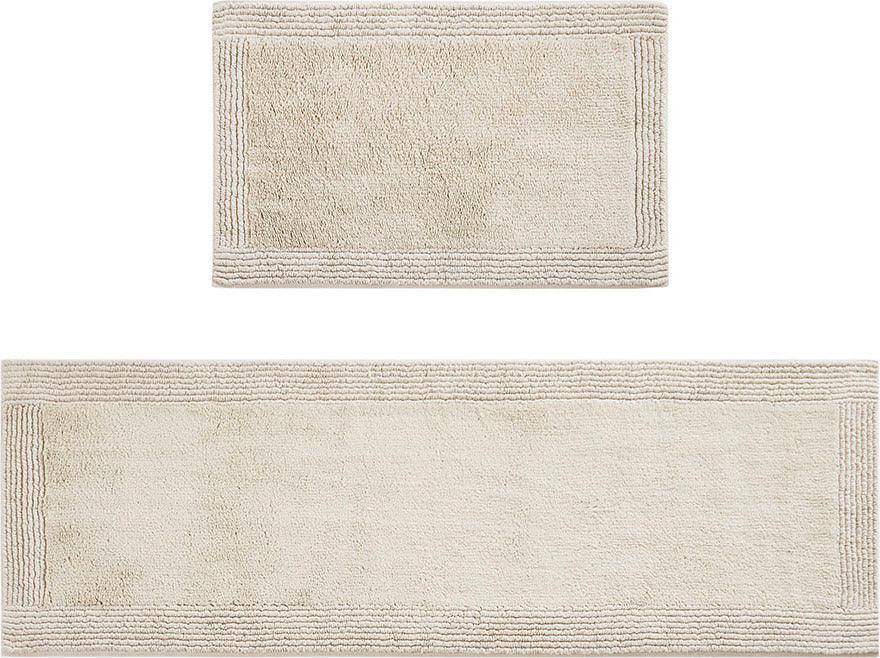 Olliix.com Bath Rugs - Splendor Modern 1 Cotton Tufted 3000 GSM Reversible Bath Rug 20x20" Gray
