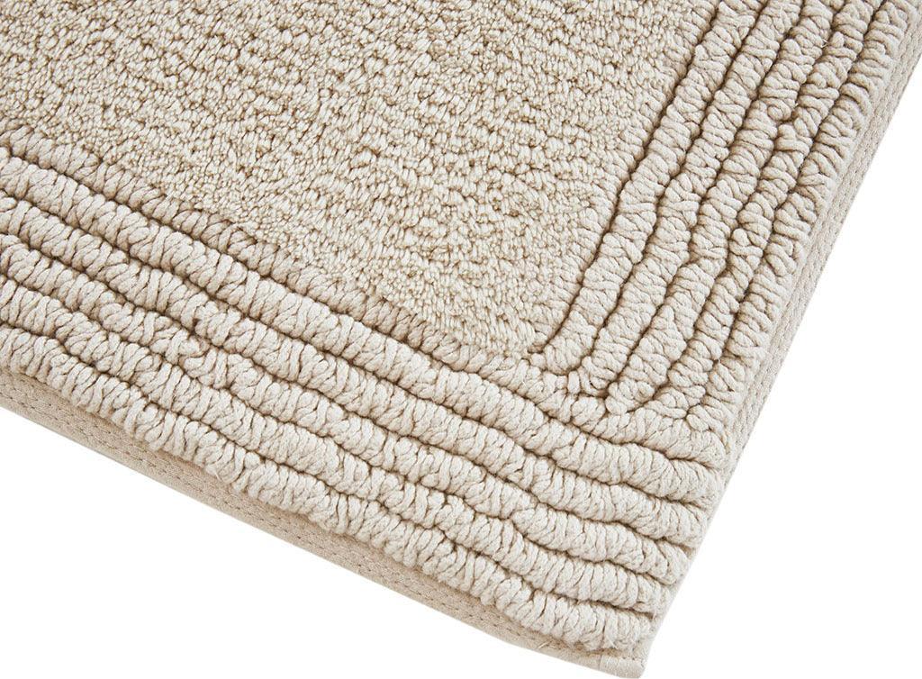Olliix.com Bath Rugs - Splendor Modern 1 Cotton Tufted 3000 GSM Reversible Bath Rug 20x20" Gray