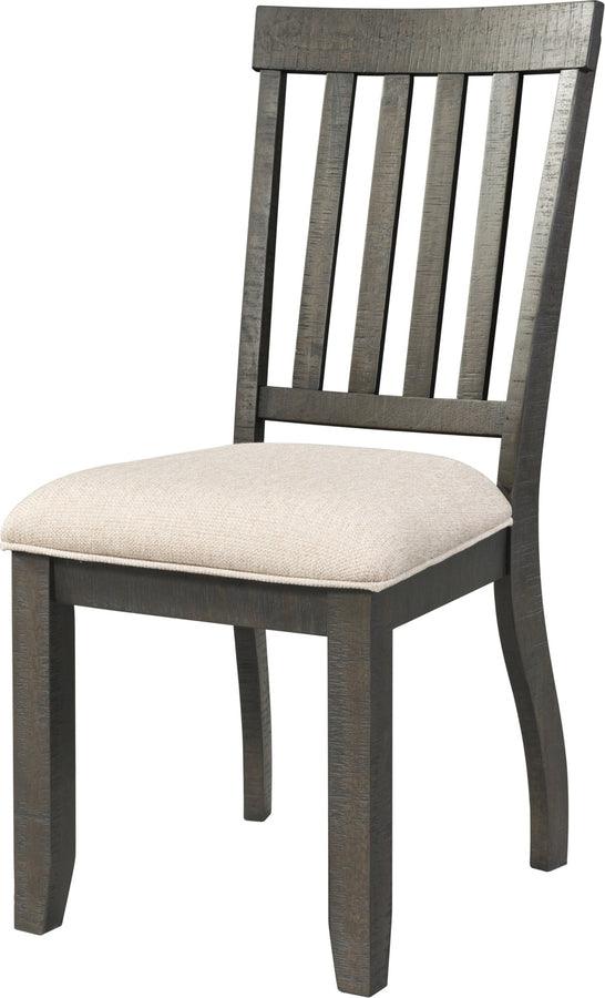 Elements Dining Sets - Stanford 6PC Dining Set-Table, 4 Side Chairs & Pew Bench Smokey Walnut & Cream