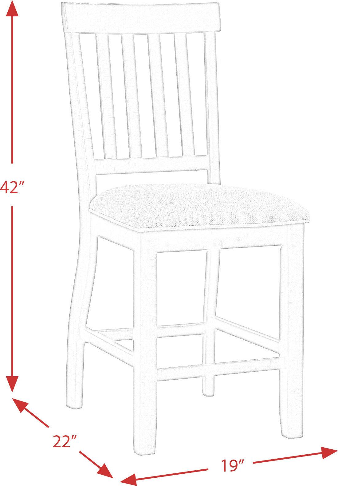 Elements Barstools - Stanford Counter Slat Back Side Chair Set (Set of 2)