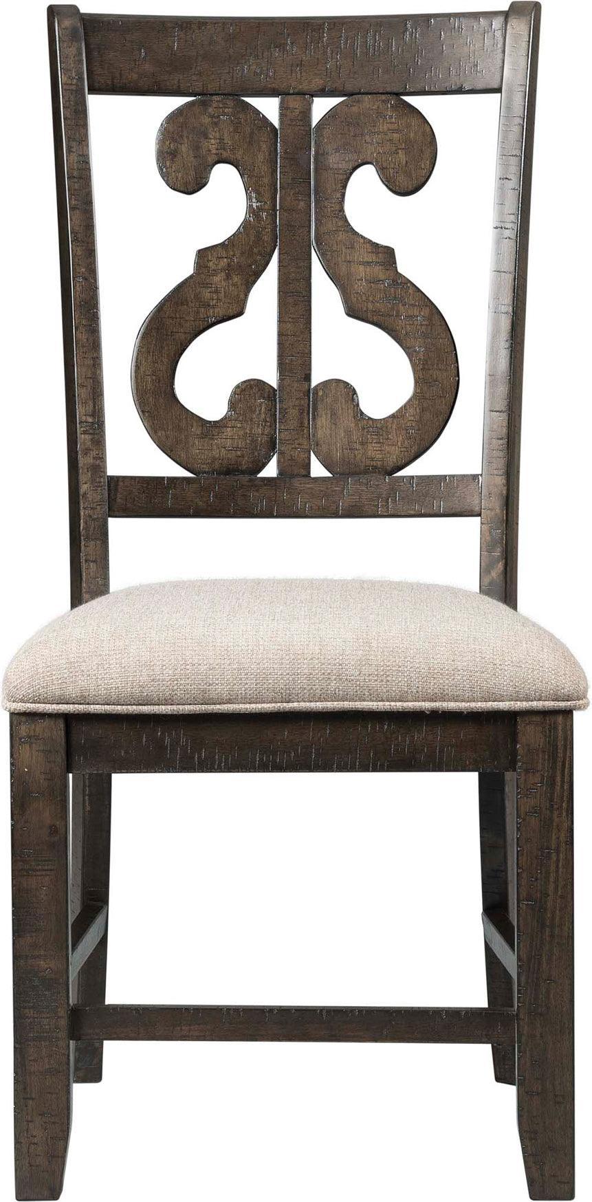 Elements Dining Chairs - Stanford Wooden Swirl Back Side Chair Smokey Walnut (Set of 2)