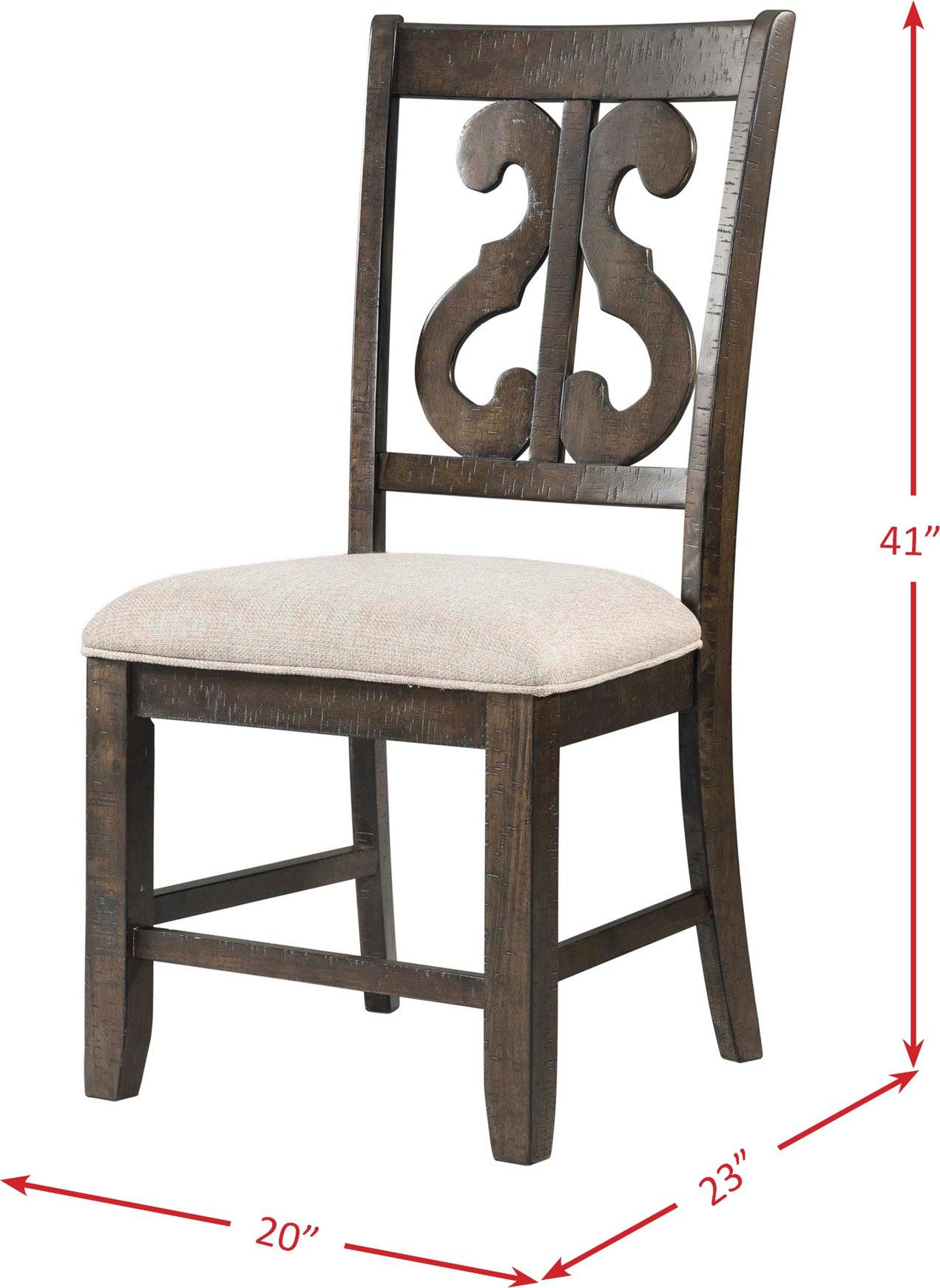 Elements Dining Chairs - Stanford Wooden Swirl Back Side Chair Smokey Walnut (Set of 2)