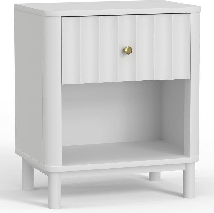 Alpine Furniture Nightstands & Side Tables - Stapleton 1 Drawer Nightstand, White