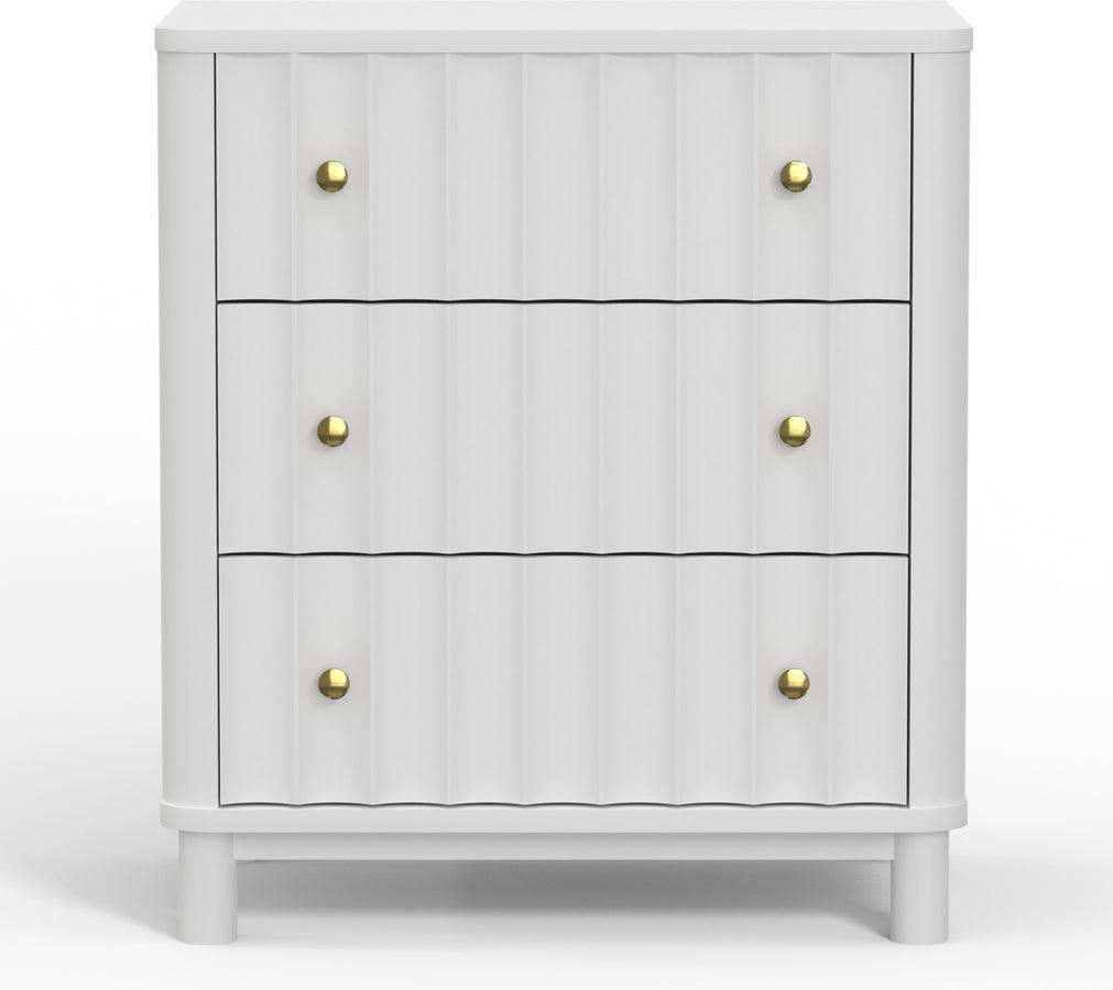 Alpine Furniture Chest of Drawers - Stapleton 3 Drawer Small Chest, White