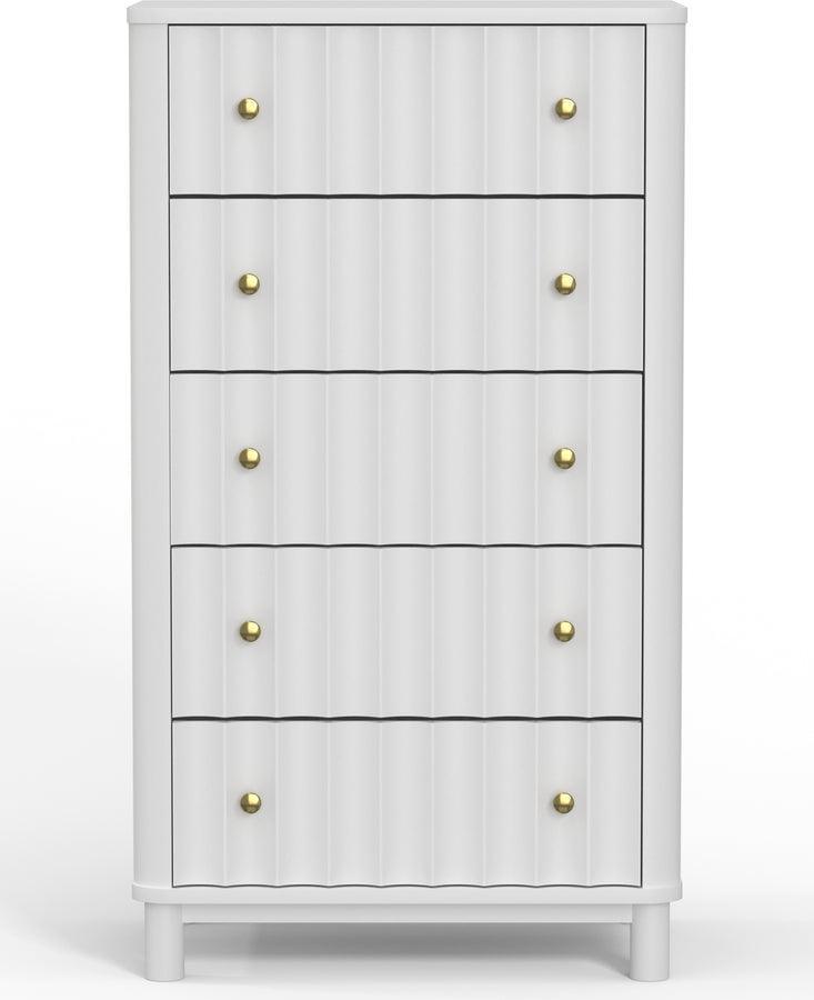 Alpine Furniture Chest of Drawers - Stapleton 5 Drawer Chest, White