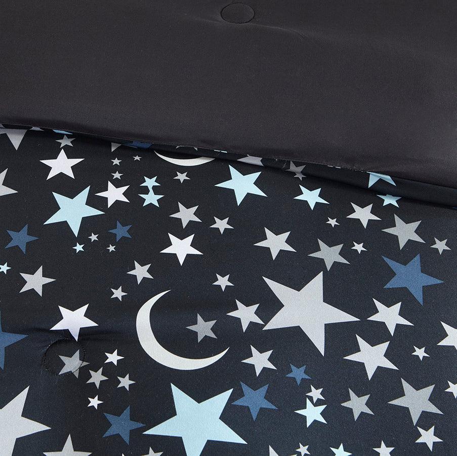 Olliix.com Comforters & Blankets - Starry Twin Night Casual Complete Bed and Sheet Set Charcoal
