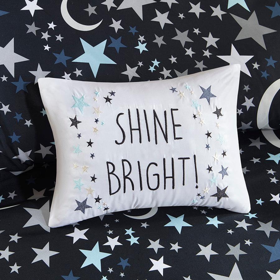 Olliix.com Comforters & Blankets - Starry Twin Night Casual Complete Bed and Sheet Set Charcoal