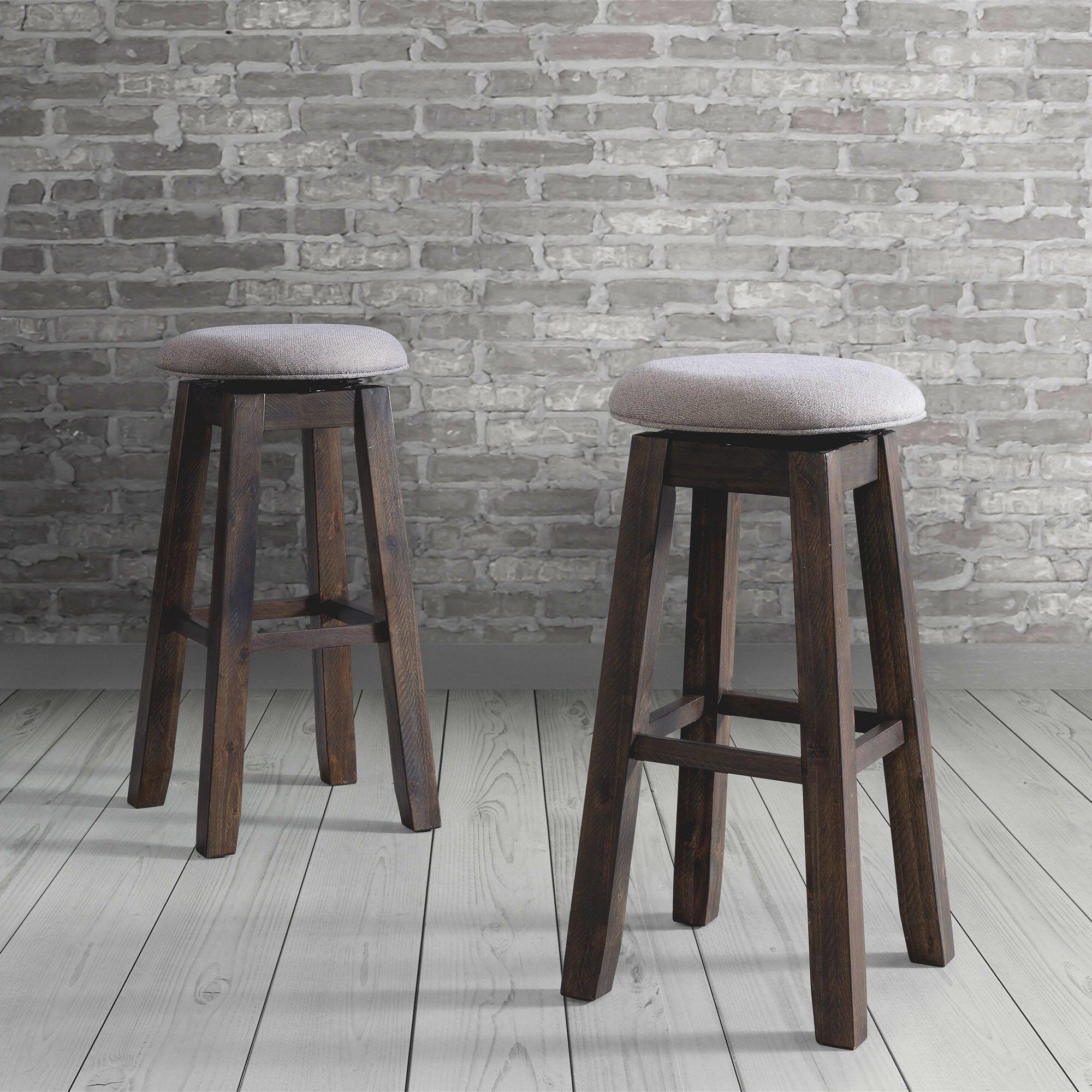 Elements Barstools - Steele 30" Swivel Backless Bar Stool Set (Set of 2)