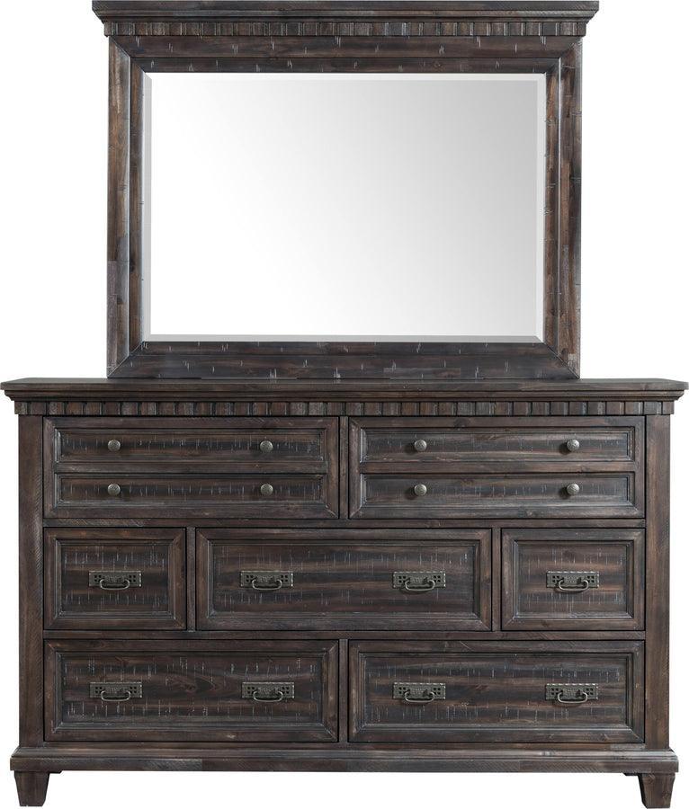Elements Bedroom Sets - Steele Dresser & Mirror Set Smokey Walnut