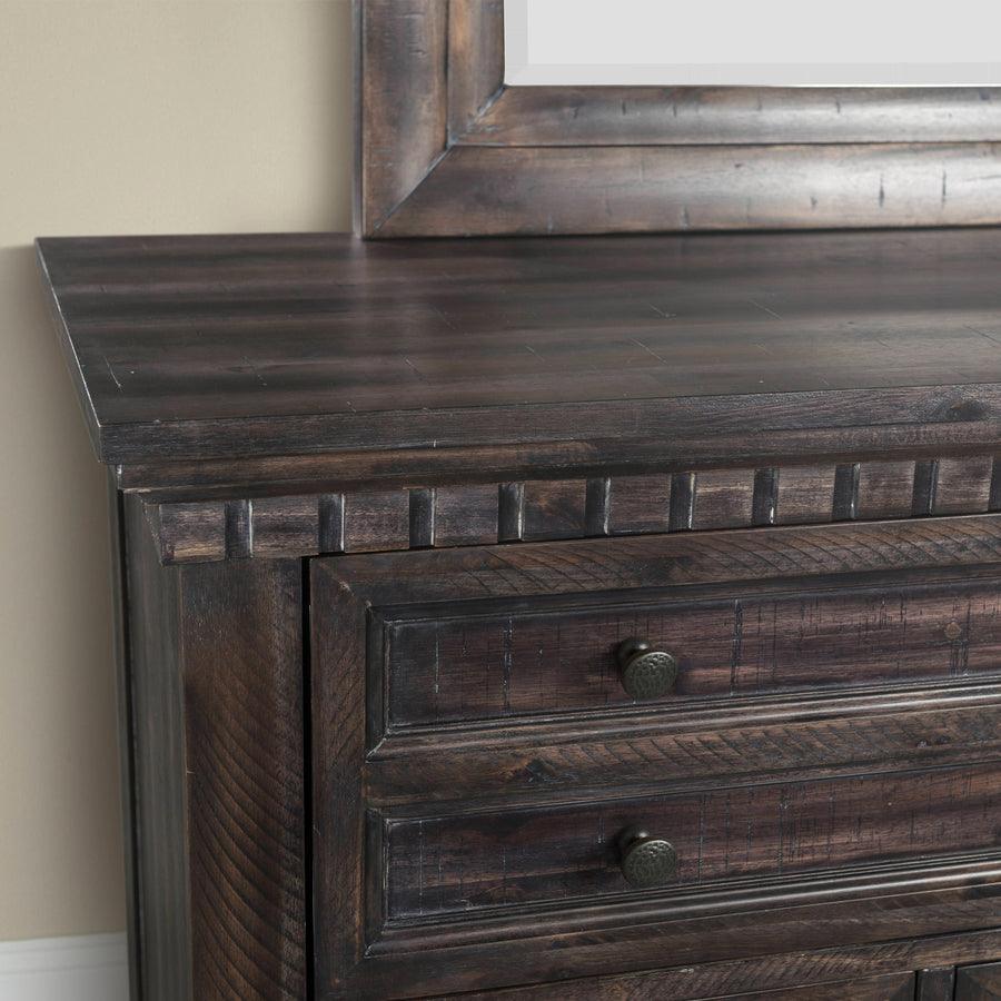 Elements Bedroom Sets - Steele Queen Panel 5PC Bedroom Set Smokey Walnut