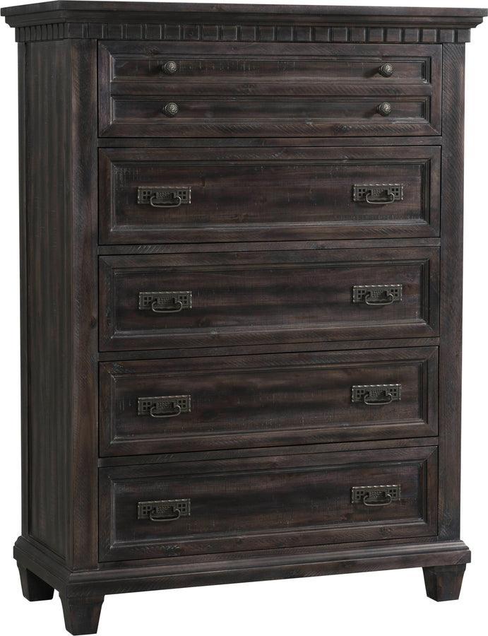 Elements Bedroom Sets - Steele Queen Panel 5PC Bedroom Set Smokey Walnut