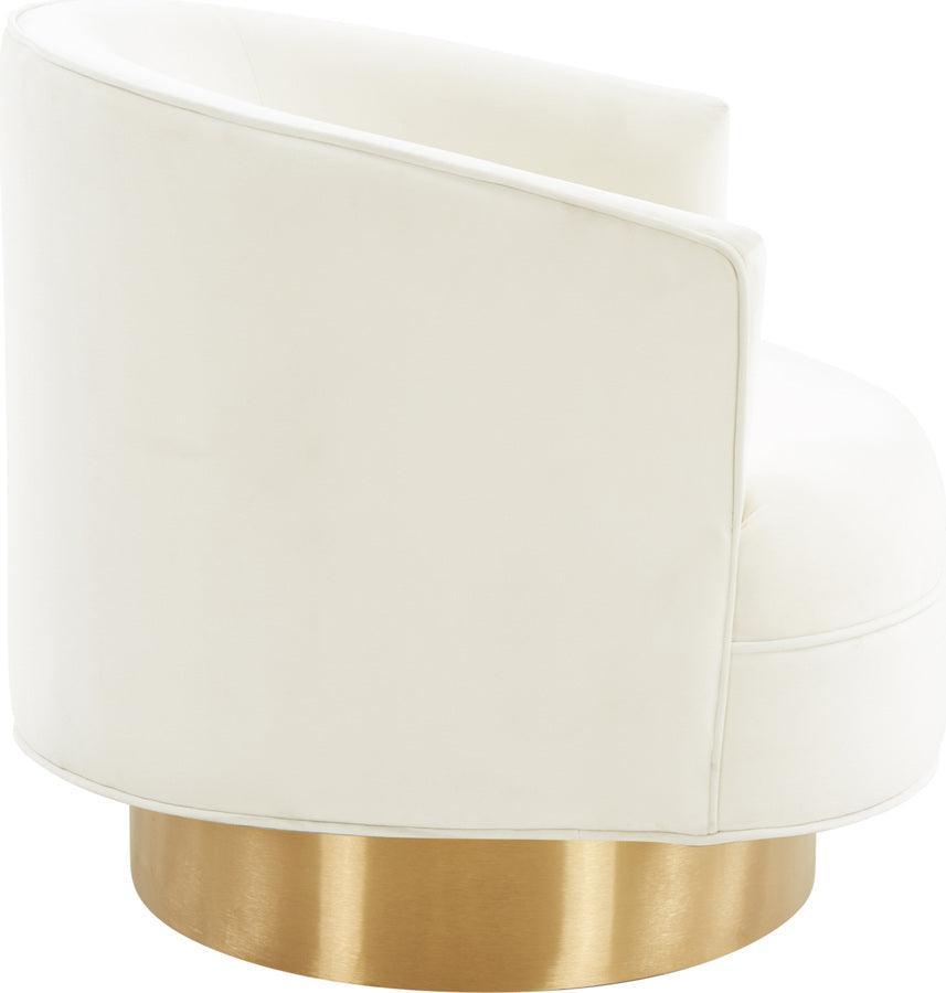 Tov Furniture Accent Chairs - Stella Cream Velvet Swivel Chair