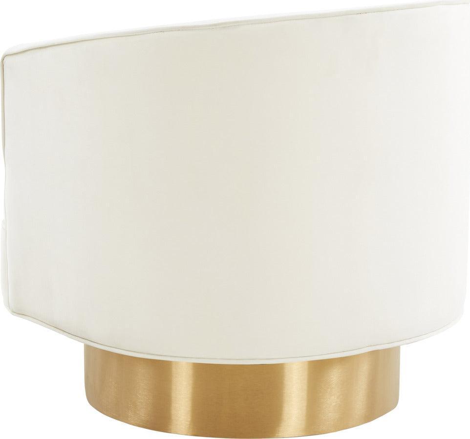 Tov Furniture Accent Chairs - Stella Cream Velvet Swivel Chair