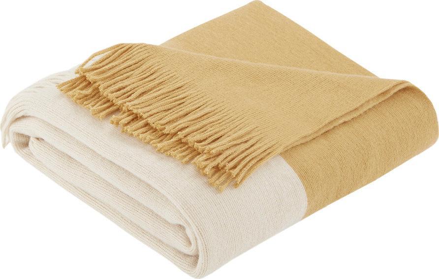 Olliix.com Pillows & Throws - Stockholm Mid-Century Color Block Faux Cashmere Throw 50"W x 60"L Navy