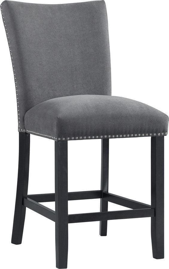 Elements Barstools - Stratton Counter Height Side Chair Set in Charcoal