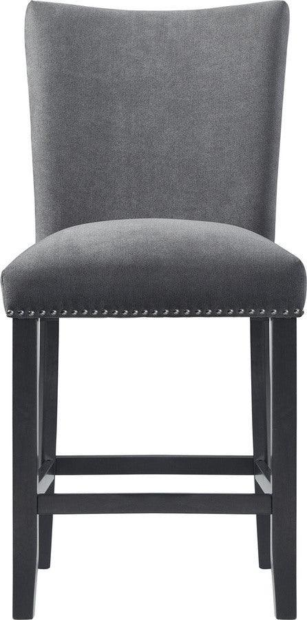Elements Barstools - Stratton Counter Height Side Chair Set in Charcoal