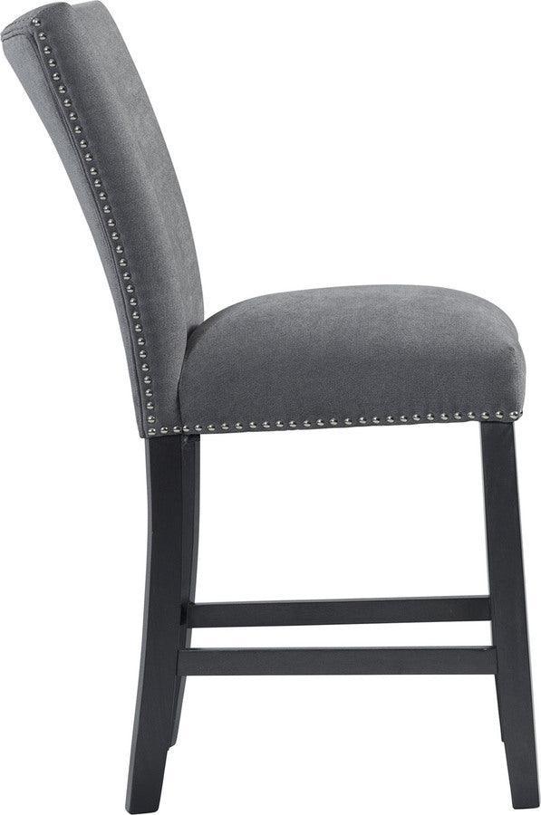 Elements Barstools - Stratton Counter Height Side Chair Set in Charcoal