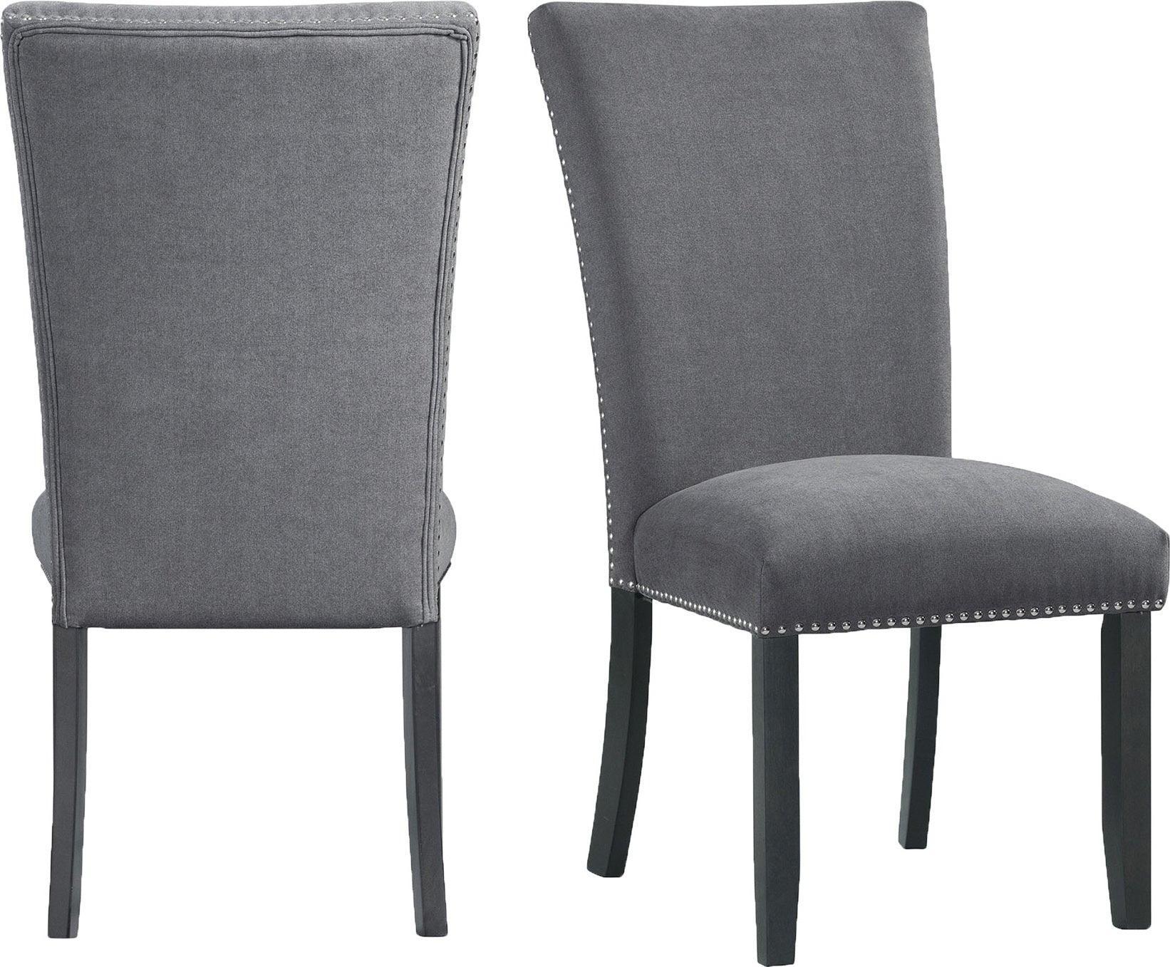 Elements Dining Chairs - Stratton Standard Height Side Chair Set in Charcoal (Set of 2)