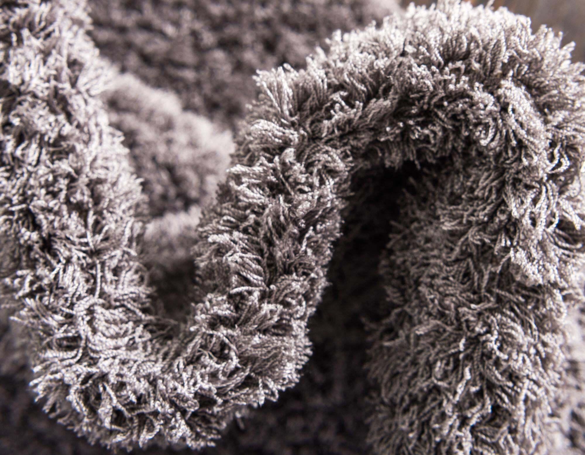 Unique Loom Indoor Rugs - Studio Solid Shag Solid Rectangular 8x10 Rug Dark Gray