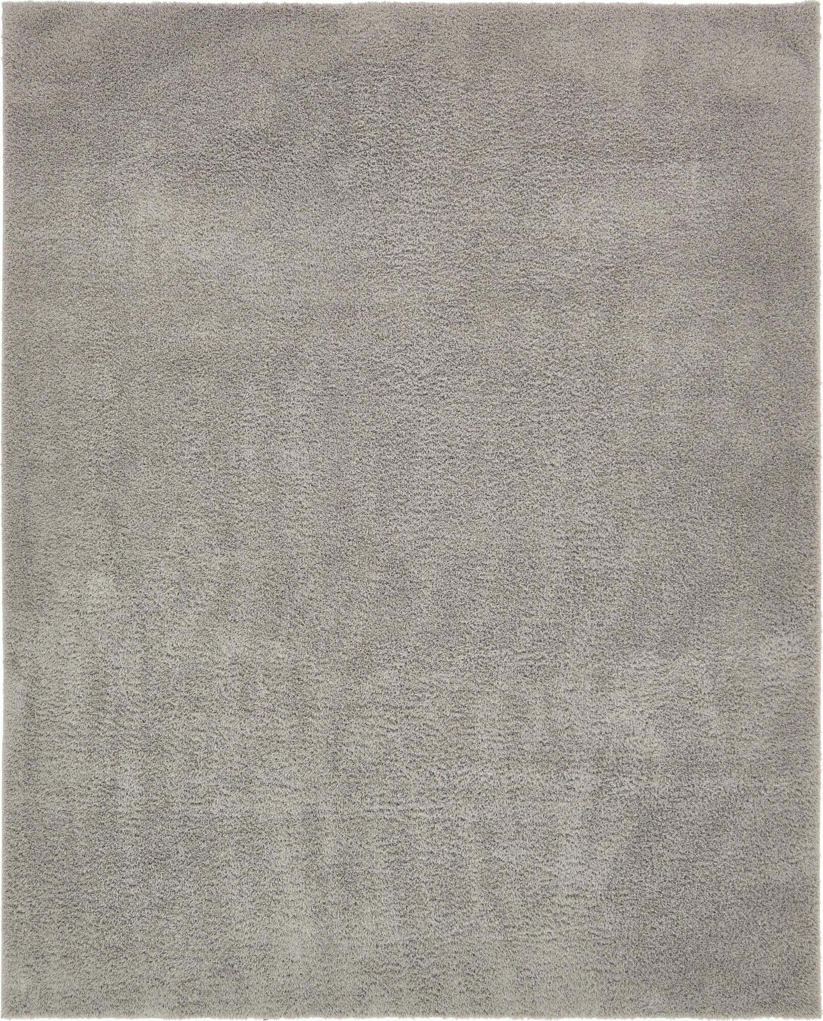 Unique Loom Indoor Rugs - Studio Solid Shag Solid Rectangular 8x10 Rug Light Gray