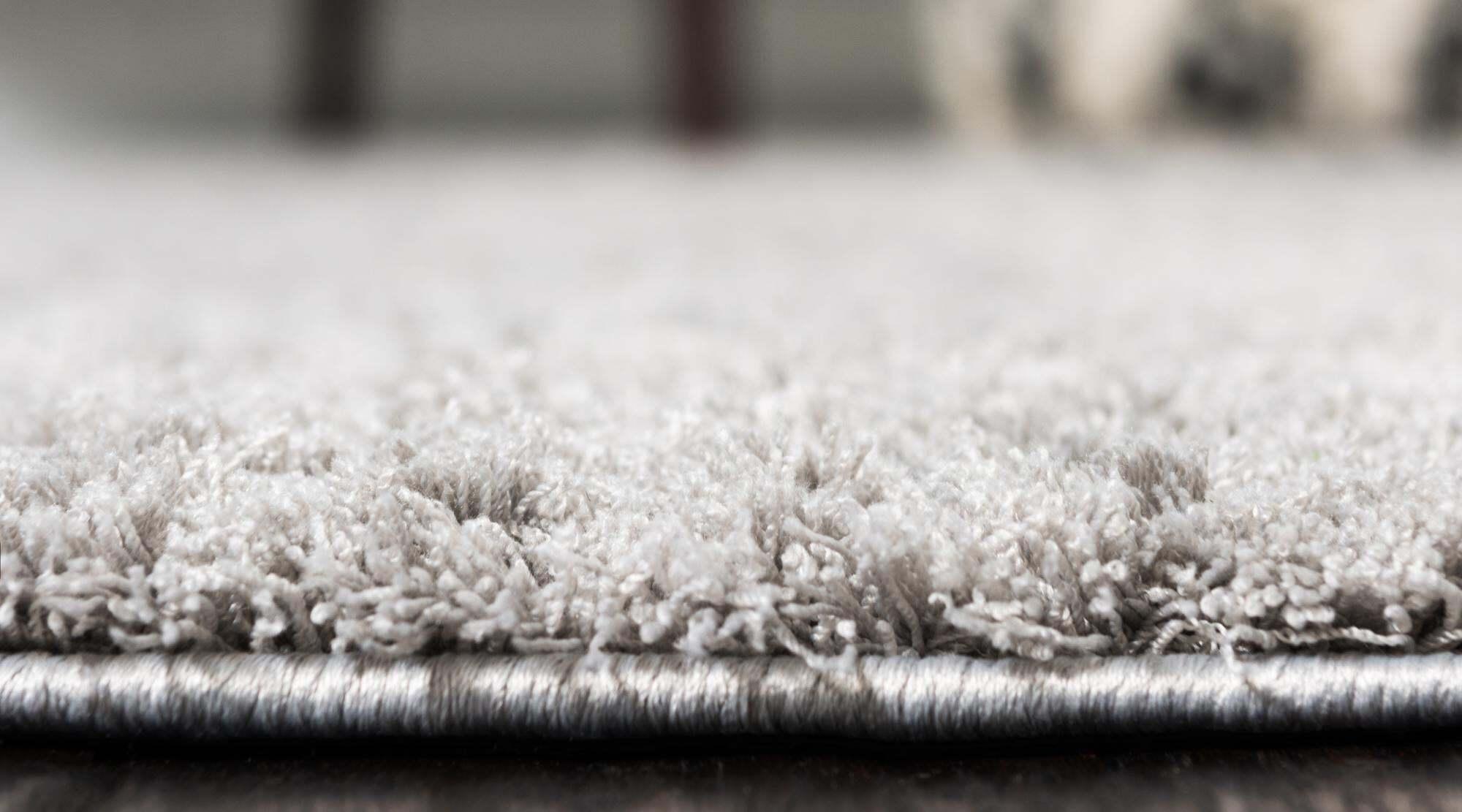 Unique Loom Indoor Rugs - Studio Solid Shag Solid Rectangular 8x10 Rug Light Gray