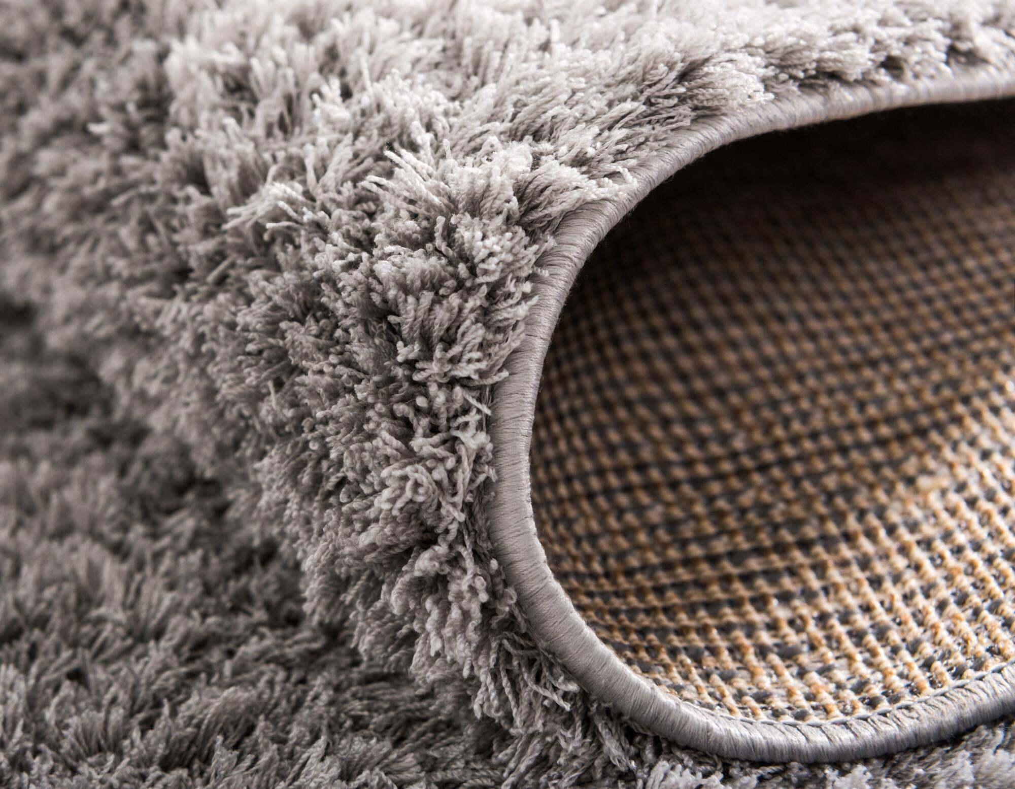 Unique Loom Indoor Rugs - Studio Solid Shag Solid Rectangular 8x10 Rug Light Gray