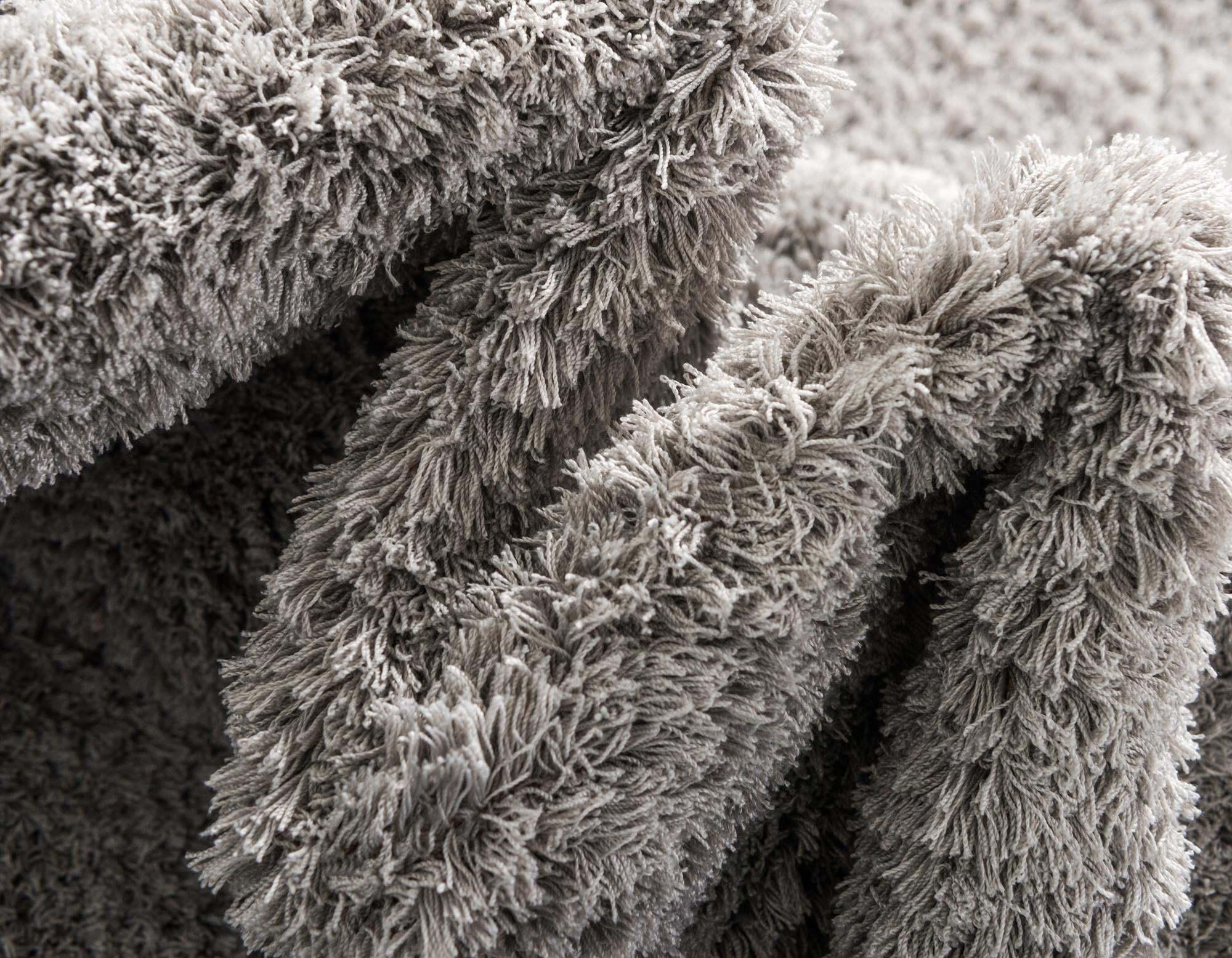 Unique Loom Indoor Rugs - Studio Solid Shag Solid Rectangular 8x10 Rug Light Gray