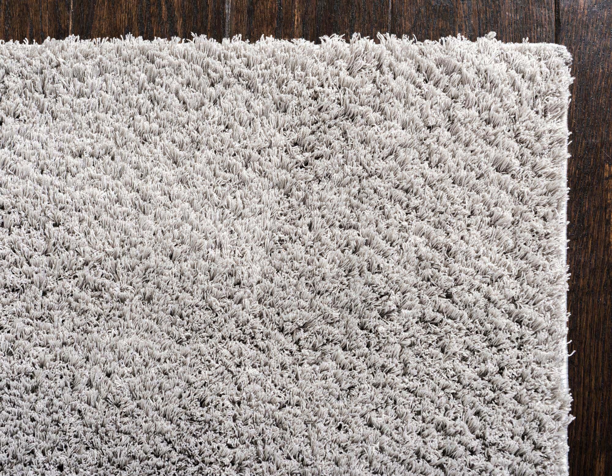 Unique Loom Indoor Rugs - Studio Solid Shag Solid Rectangular 8x10 Rug Light Gray