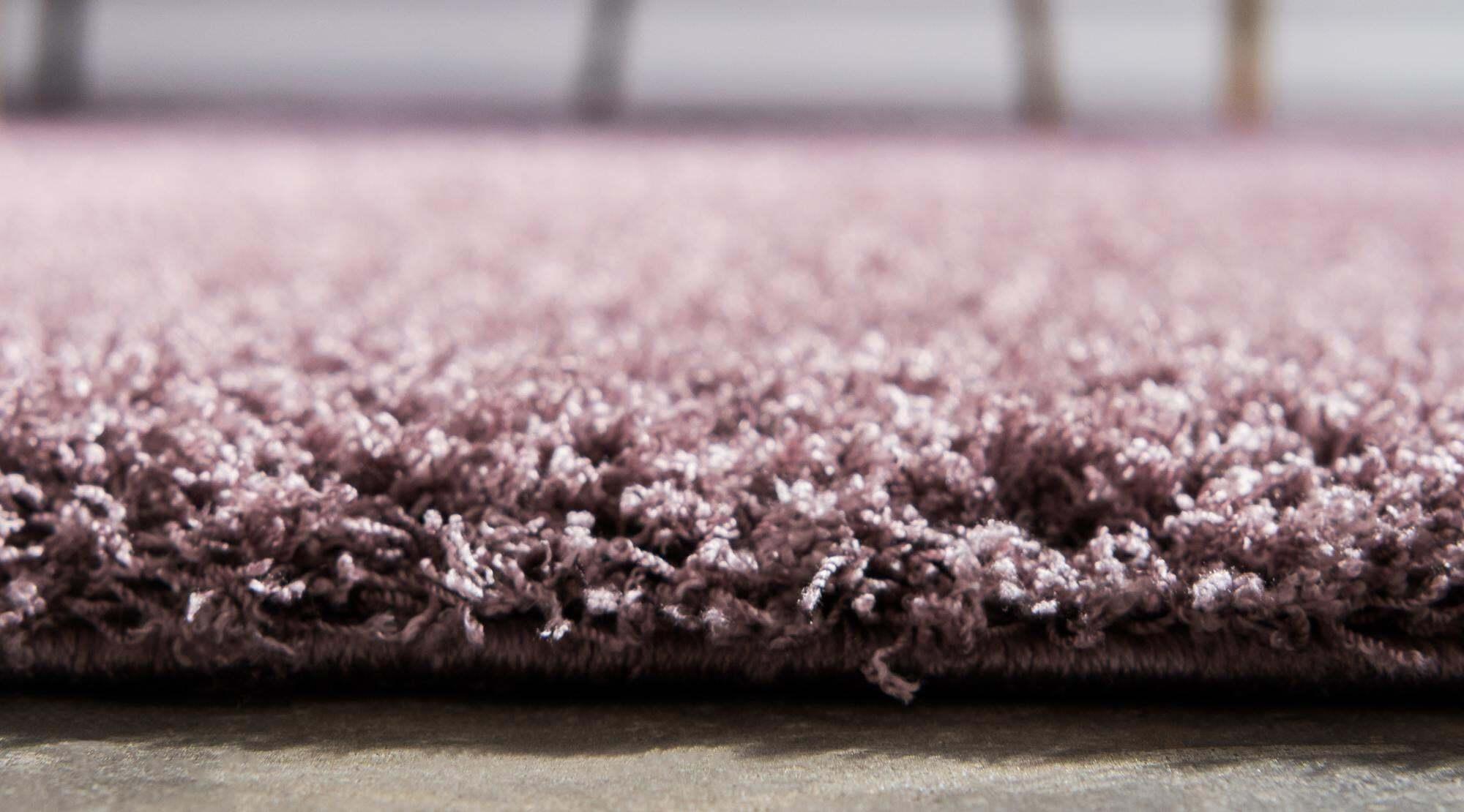 Unique Loom Indoor Rugs - Studio Solid Shag Solid Rectangular 8x10 Rug Mauve
