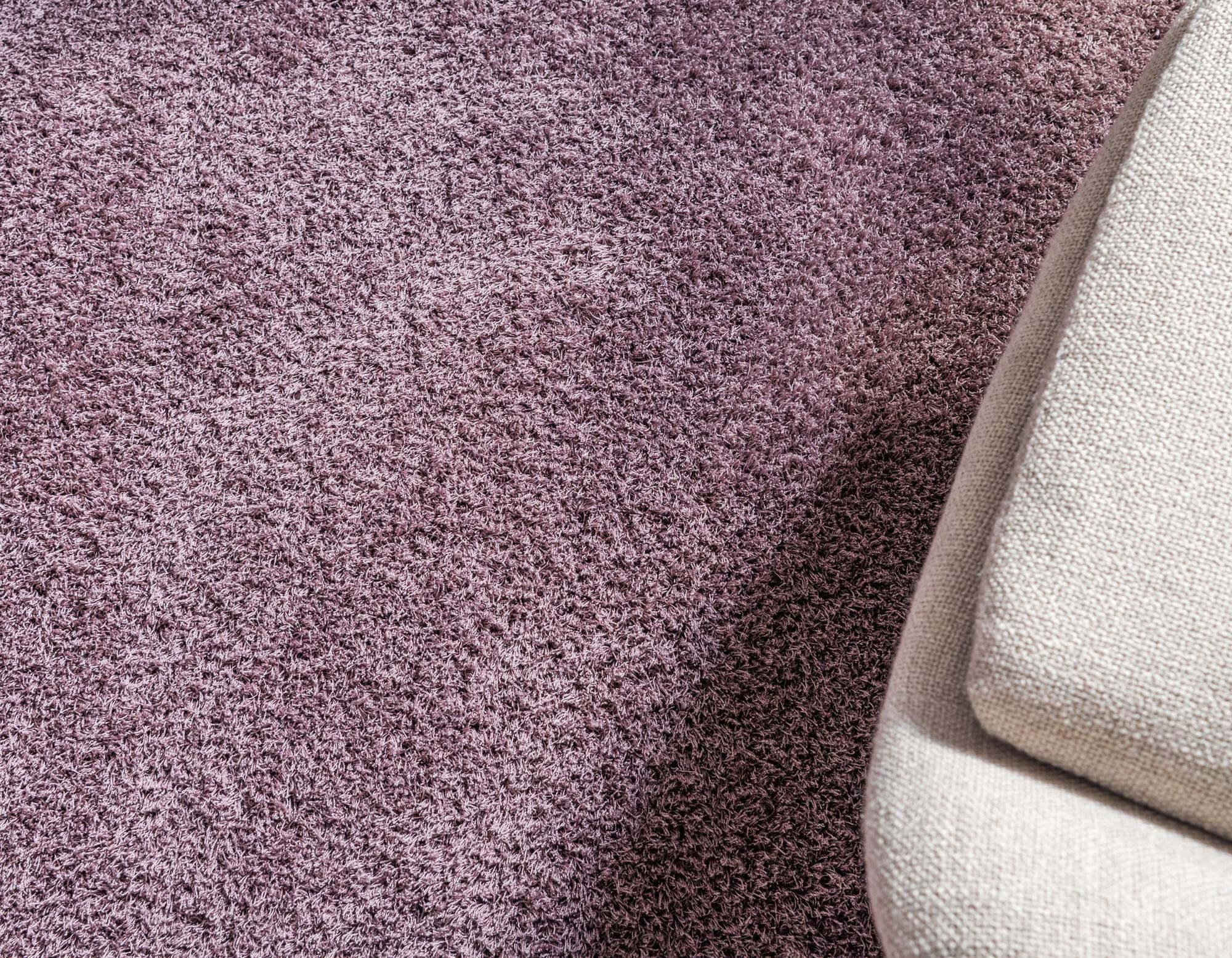 Unique Loom Indoor Rugs - Studio Solid Shag Solid Rectangular 8x10 Rug Mauve