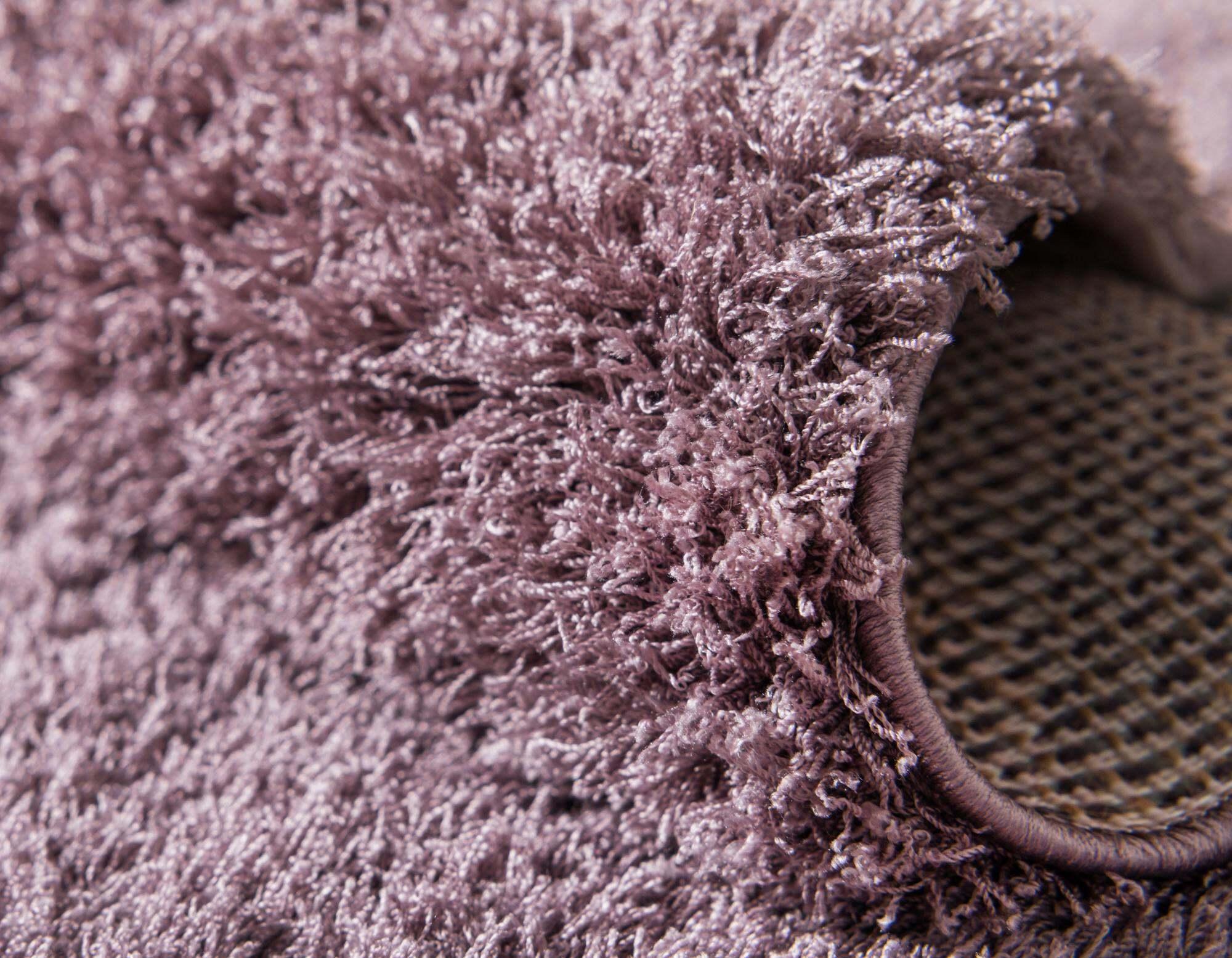Unique Loom Indoor Rugs - Studio Solid Shag Solid Rectangular 8x10 Rug Mauve