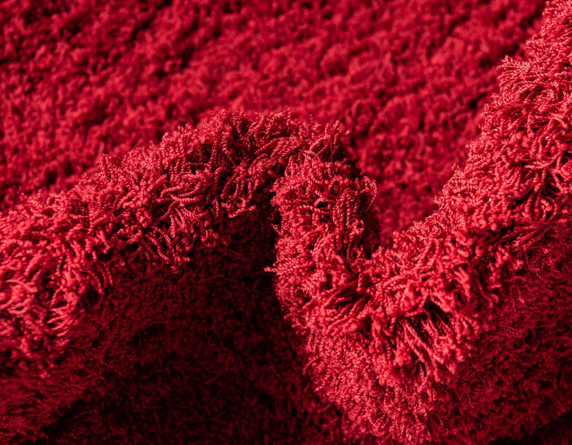 Unique Loom Indoor Rugs - Studio Solid Shag Solid Rectangular 8x10 Rug Red