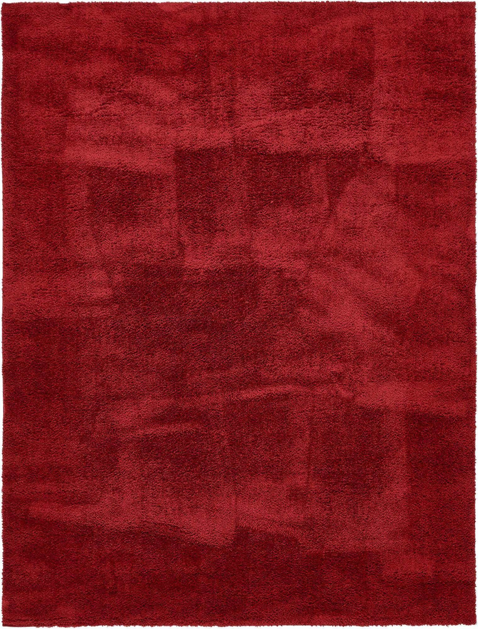 Unique Loom Indoor Rugs - Studio Solid Shag Solid Rectangular 9x12 Rug Red