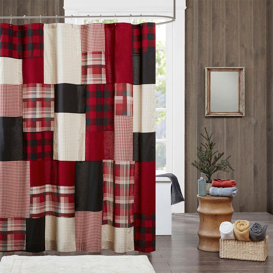 Olliix.com Shower Curtains - Sunset 100% Cotton Shower Curtain Red