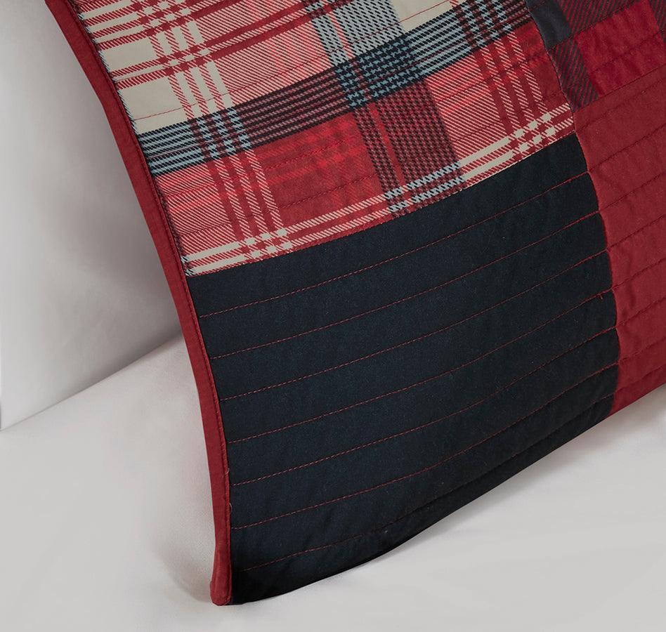 Olliix.com Comforters & Blankets - Sunset Lodge/Cabin Oversized Cotton Coverlet Mini Set King/Cal King Red